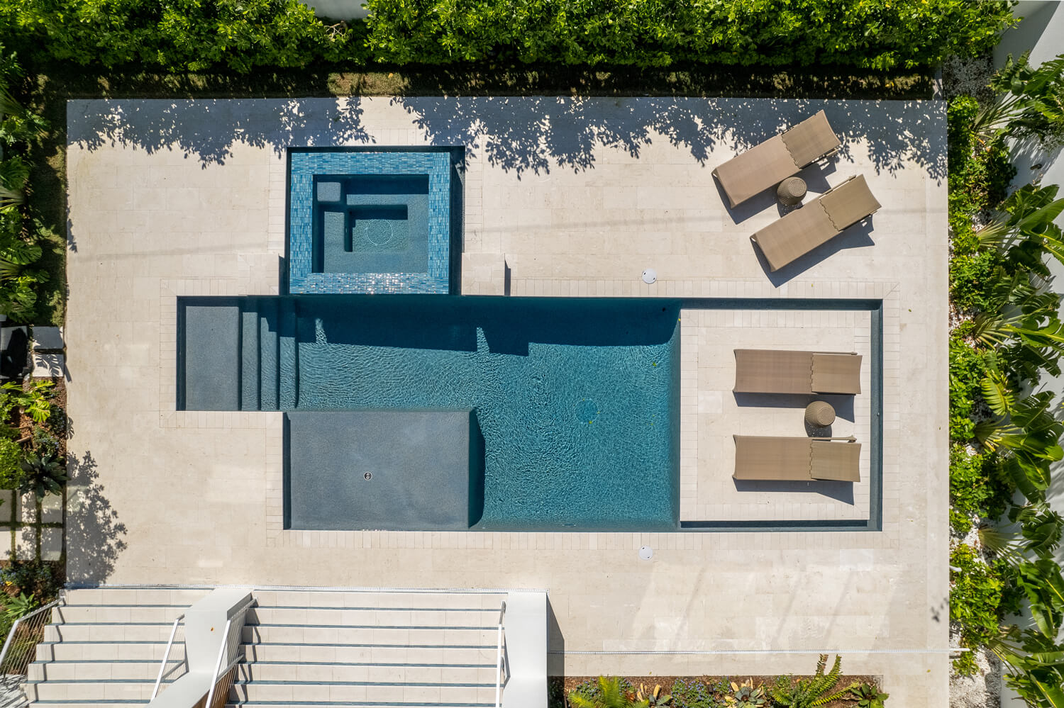 savier modern pool from above